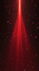 Wall Mural - Red light beam with glowing particles and dark background. Futuristic laser and cosmic energy concept
