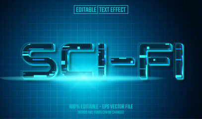 Wall Mural - sci-fi editable text effect
