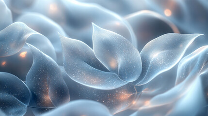 Wall Mural - abstract flower with glowing petals on a blue background. simple and elegant background. abstract bl