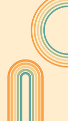 Wall Mural - abstract background of rainbow groovy wavy line design in 1970s hippie retro style. vector pattern r