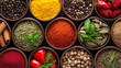 © Skip Monday - Exotic Asian Spice Market - Colorful Display of Fresh Herbs and Spices