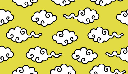 cute cloud pattern background vector design
