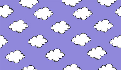 cute cloud pattern background vector design