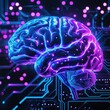 © Ink & Ideas - Artificial Intelligence Chip Integrated in Digital Brain Concept of Future Smart Technology. Digital Transformation and Neural Computing