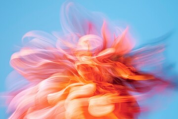 Wall Mural - abstract orange and pink swirls on a light blue background