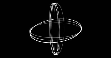 Wall Mural - image of white circles moving over black background