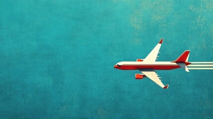 Aufkleber - Leadership concept illustrated with a digital paper craft style airplane soaring through a bright blue sky. Generative AI