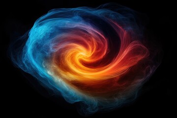 Poster - A swirling vortex of vibrant blue and fiery orange hues creates a mesmerizing abstract artwork.