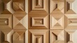 © styloo - Geometric wood paneling with repeating square and diamond patterns.