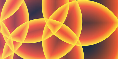 Wall Mural - abstract background, header or banner design with large orange, red and yellow overlaying globes, bu