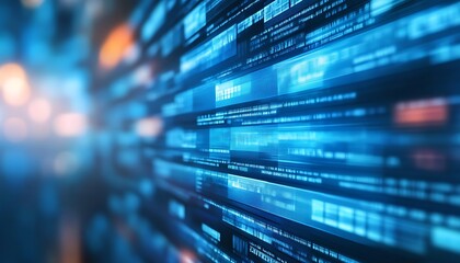 Digital data stream, futuristic tech background