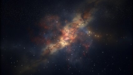 Wall Mural - star field in deep space many light years far from the earth. nebula night starry sky in rainbow col