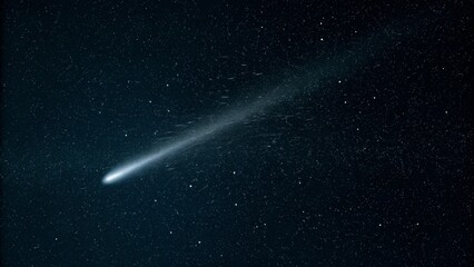Wall Mural - shooting star going across the star field. astrophotography meteor shower with milky way galaxy and 