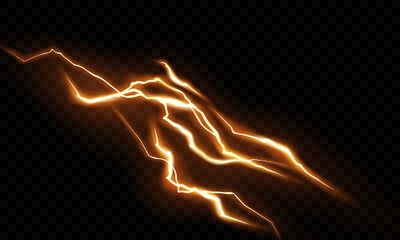 Wall Mural - lightning light effect background realistic flash with lightning electric explosion vector illustrat
