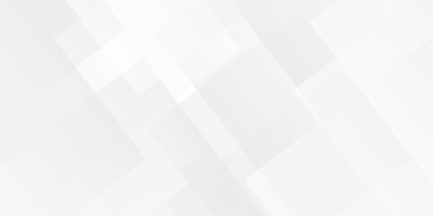 Wall Mural - white and gray overlap triangle geometric technology pattern. minimal rectangle randomly arranged wh