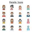 © Puckung - People, User icon set in thin line style