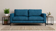 © Creative Workflow. - Modern Living Room Interior Design with Blue Sofa