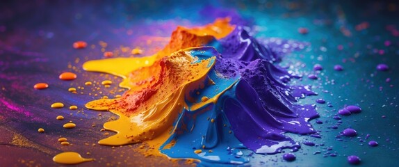 Wall Mural - vibrant paint textures in vivid colors creating a dynamic artistic background for design projects an