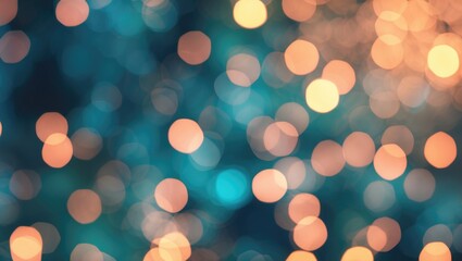 Wall Mural - Abstract bokeh background with soft blurred lights in warm and cool tones creating a dreamy and vintage effect for various design projects.