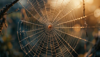 spider web in the morning