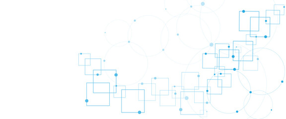 Leinwandbilder - Vector blue and white background, technology background design and communication connection.