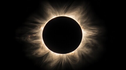 Wall Mural - solar eclipse with a glowing corona, symbolizing celestial power and awe