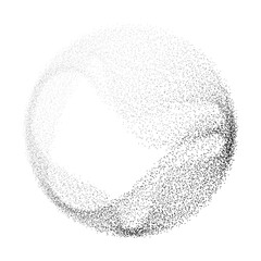 Poster - Abstract vector black dot particles fluid flowing round shape wavy smooth curve on transparent background in concept of technology, science, music, modern.
