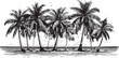 © RenatoLima - Palm trees coconut beach vintage vector illustration