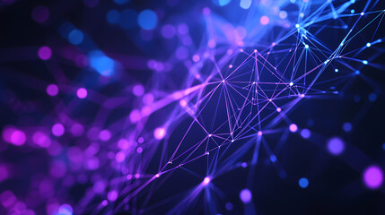 Purple and Blue Points Forming a Network