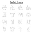 © Puckung - Bathroom icon set in thin line style