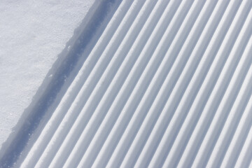 Wall Mural - diagonal groove line pattern in white textured snow background