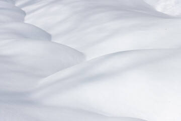 Wall Mural - gentle mounds of smooth white snow surface background