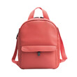 © Namwan - Trendy coral backpack, stylish and compact design, perfect for daily use or travel, featuring adjustable straps and zippered pockets. Isolated on white background or PNG