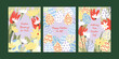 © roze ultra - Happy Easter Holiday Covers and Greeting Cards with Spring Flowers, Patterned Eggs, and Handwritten Typography. Modern Minimalist Design in Pastel Colors. Trendy Layout for Web and Print. Vector Illus