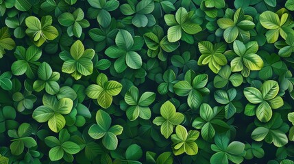 Poster - Lush Green Foliage Texture Background