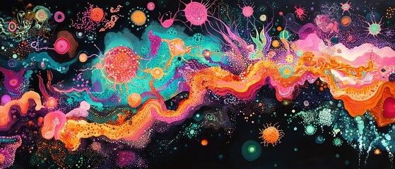 Poster - A captivating visual of neural pathways in vibrant colors, with electric currents flowing through intricate connections, symbolizing the beauty and complexity of the mind