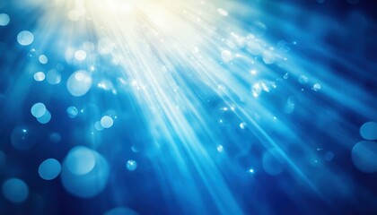 Poster - Radiant Blue Light Rays and Glowing Sparkle Background