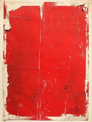 Poster - Red Grunge Texture Background with Aged Paper Surface