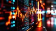 © FC - High-tech financial dashboard displaying a revenue growth graph, futuristic corporate setting with digital data visualization