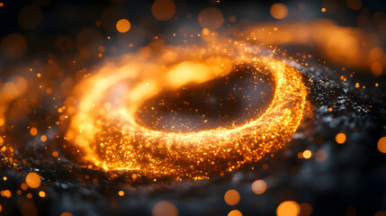 Wall Mural - Cosmic Inferno: A vibrant ring of fiery energy swirls amidst a dark, star-studded canvas, evoking the raw power and mystique of the cosmos. 