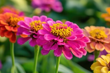 Wall Mural - A close up shot of a colorful bouquet of mixed flowers