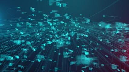 Wall Mural - data networks cloud computing big data encryption security