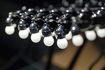 Poster - A collection of light bulbs suspended from the ceiling, providing soft lighting