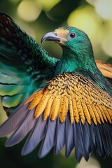 Wall Mural - a vibrant bird spreading its wings, perfect for illustrations or designs related to freedom and natu