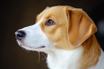 Wall Mural - A close-up shot of a dog's face with a blurred background, suitable for use in pet-related or animal-themed contexts