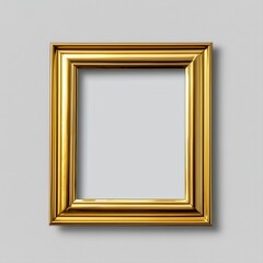 Wall Mural - Gold frame on gray wall with minimalist design for art display or decoration purposes