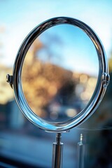 Canvas Print - A mirror placed on top of a glass table