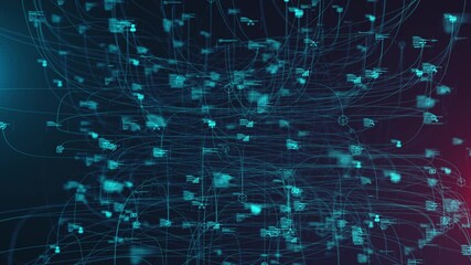 Wall Mural - network nodes infrastructure cloud storage information technology