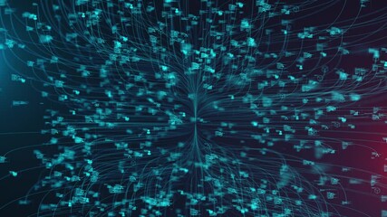 Wall Mural - digital system big data cloud computing infrastructure