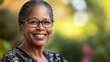 © SHI - African American woman beams with joy, radiating warmth and confidence.